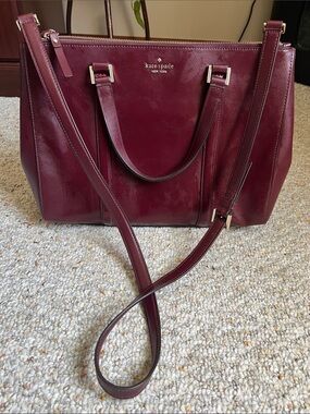 Kate Spade 2019 New York Burgundy Leather Tote Bag